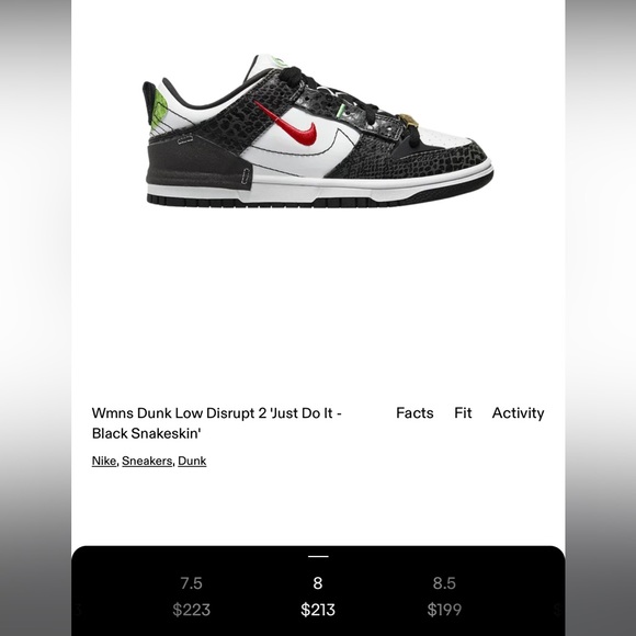 Nike black dunks snakeskin disrupt - Picture 2 of 9